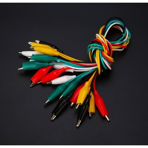 New 10pcs 35mm Alligator Clip Line Length 40cm Double-ended Crocodile Clips Cable Wire Electrical DIY Testing Leads