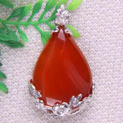 Teardrop Red Carnelian Bead Pendant Jewelry For Woman Gift S083