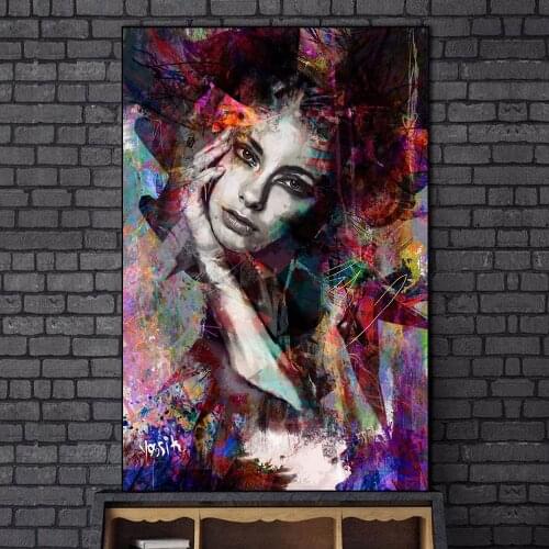 Modern Abstract Beautiful Woman Canvas Painting Cuadros Posters Prints Wall Art for Living Room Home Decor (No Frame)