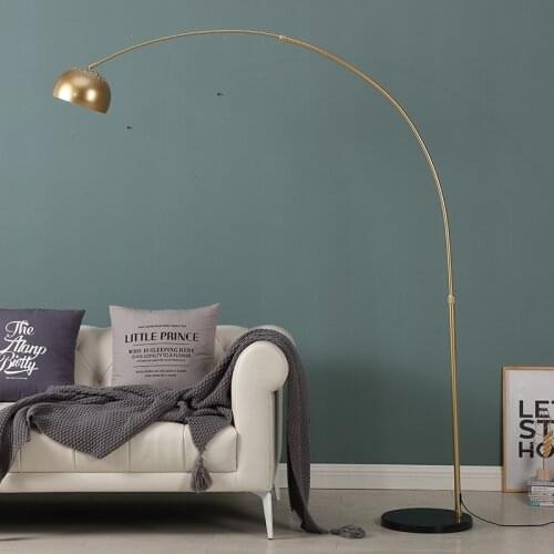 Modern Simple Iron Art Fishing Floor Lamps Nordic LED Living Room Decor Light Marble Base Gold Iron Art Lights Body Bedroom Lamp