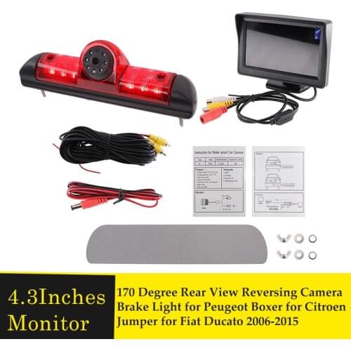 170 Degree Waterproof Rear View Rever Backup Camera Brake Light for Citroen Jumper for Peugeot Boxer for Fiat Ducato 2006-2015