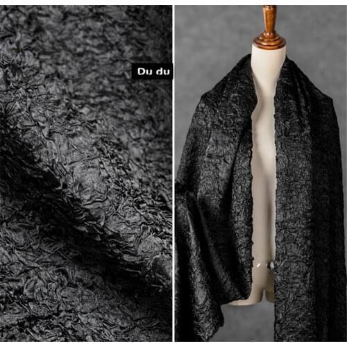 50*100cm Creases Texture Clothing Fabric Reflective Composite Willow leaf Shape Fabric Coat Suit Bag Design Fabric DIY