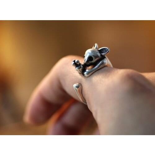 Unique Retro Kangaroo Adjustable Ring High Quality Design Mens Kangaroo Promise Rings Women Gift Overwatch Aros
