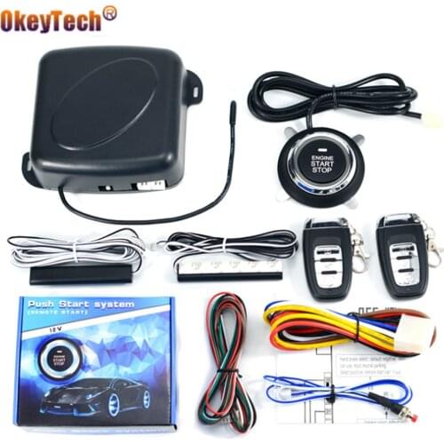 OkeyTech PKE 12V Universal Car Alarm Remote Control Smart Start/stop Keyless Entry One Button To Start Engine Anti-theft System