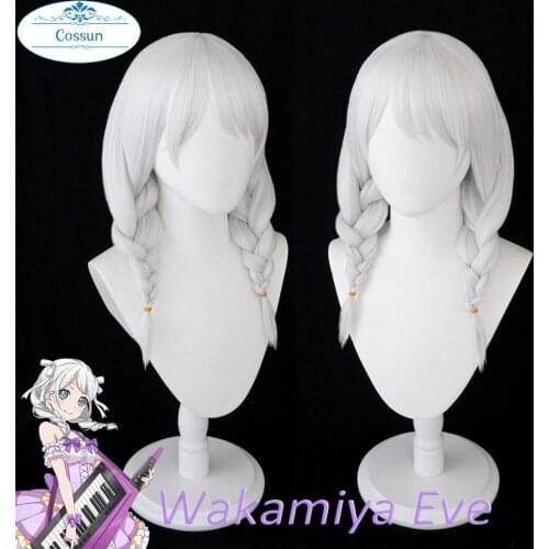 Wakamiya Eve Wig BanG Dream! Pastel*Palettes Cosplay Wig Synthetic Women White Bandori Cosplay Eve Wakamiya