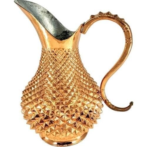 Large Size 2 Liter Grand Vizier Pyramid Jug Turkish Ottoman Copper Pitchers