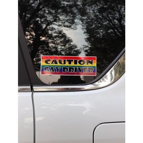 ZTTZDY 17.5cm*5.8cm Caution gay driver Gay Lesbian Diversity PVC Car Sticker YJ1-0049