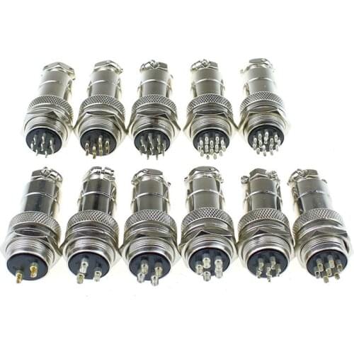 1 set GX20-2/3/4/5/6/7/8/9/10/12/14/15 Pin Mannelijke & vrouwelijke Diameter 16mm Draad Panel Connector GX20