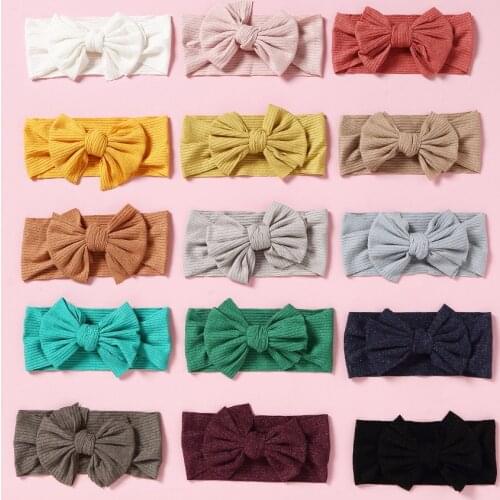 1PCS New Braid Nylon Bow Headbands,Cable Knit Solid Wide Nylon Headbands Turban, Baby Girls Head Wrap Hair Accessories
