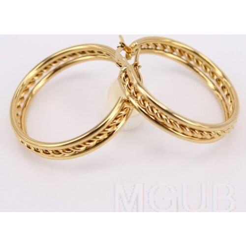 14g 35mm earrings Recommend hot sale gold color Special wholesale exaggeration Womens stainless steel jewelry LH974