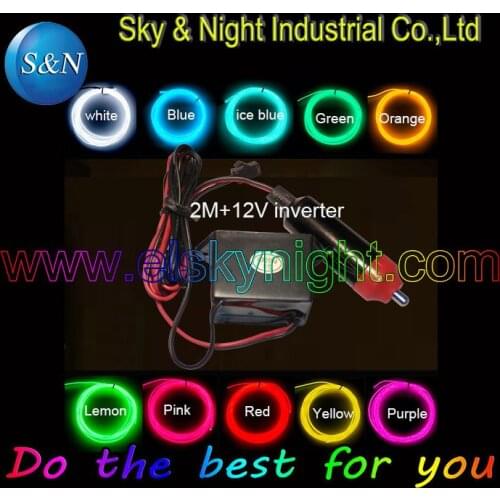 10set/Lot)2.3mm el wire-2M +12v Inverter(Cigar lighter) Free shipping