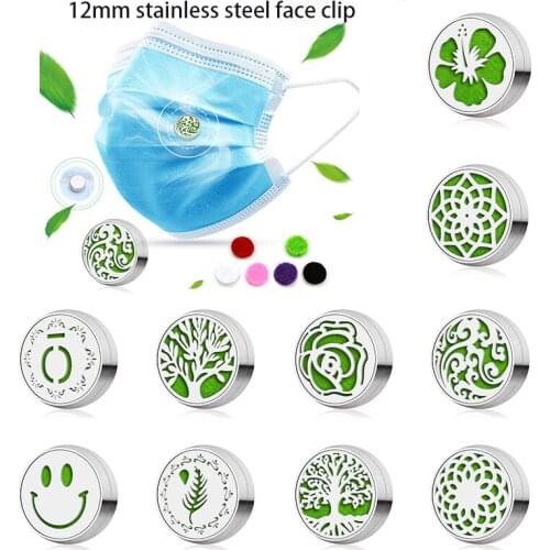 2021 Tree of Life Rose Petal Essential Oil Diffuser Brooch Aromatherapy Locket Screw Stainless Steel Magnetic Buckle Face Clip