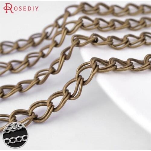 25122)2 meters Chain width:6MM Iron Double Extended Chain Necklace Chains Diy Jewelry Findings Accessories Wholesale