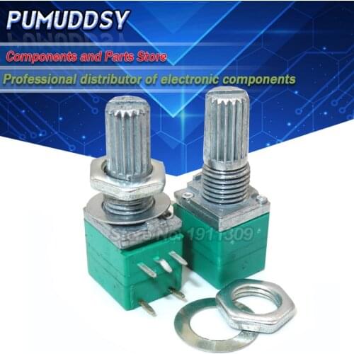 5PCS RV097NS 5K 10K 20K 50K 100K 500K B5K with a switch audio 5pin shaft 15mm amplifier sealing potentiometer