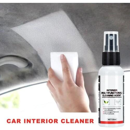 50ML Car Seat Interior Cleaner Safe Auto Roof Instrument Auto Leather Clean Dressing Cleaner With Fabric Plastic For Universal