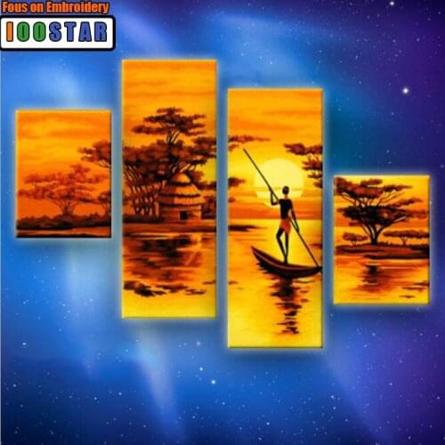 90X120cm Frameless Sunset Fishing Sea Landscape DIY Painting By Numbers Kit Paint On Canvas Painting Calligraphy For Home Decor