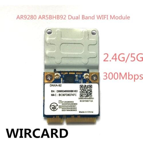 AR9280 AR5BHB92 Dual-Band 2.4GHz and 5GHz 802.11a/b/g/n 300Mbp Wireless wifi mini pci-e Card