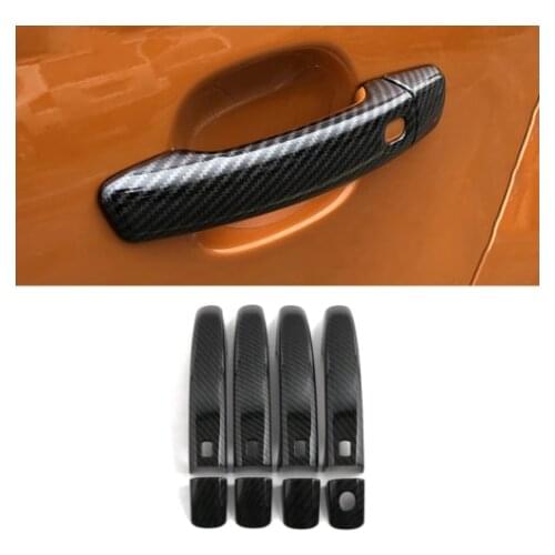 Car Accessories ABS Carbon Gate Door Handle Trim Frame Sticker Cover Exterior Decoration for Audi A4 B8 A5 8T 8F Q3 8U Q5 8R