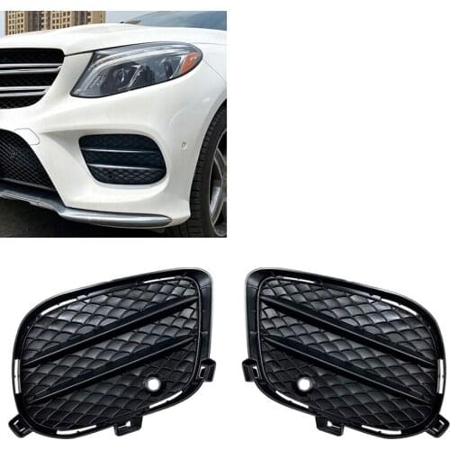 Car Front Bumper Fog Light Mesh Grill Grille Grills for Mercedes-Benz GLE GLS GLE Coupe W166 X166 C292 2016-2019