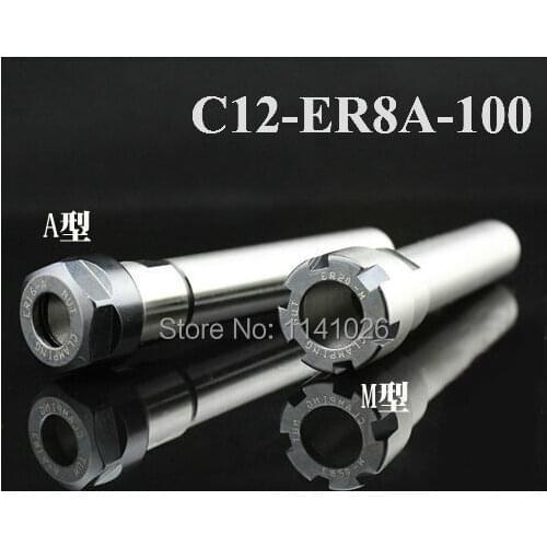 Free Shipping C12 ER8 A 100L Collet Chuck Holder 100MM Extension Straight Shank for ER8 Collet with ER8A Nut