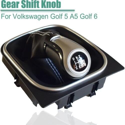 For VW Volkswagen Golf 5 A5 MK5 GTI GTD R32 2004-2008 Golf 6 Scirocco Car Gear Shift Knob Lever Shifter Stick Gaiter Boot Cover