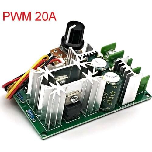 DC10-60V 12V 24V Motor Speed Control Regulator PWM Motor Speed Controller Switch 20A Current Regulator High Power Drive Module