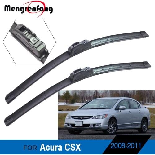 For Acura CSX Car Front Windscreen Wiper Blades Auto Soft Rubber Wiper J Hook Arms 2008 2009 2010 2011