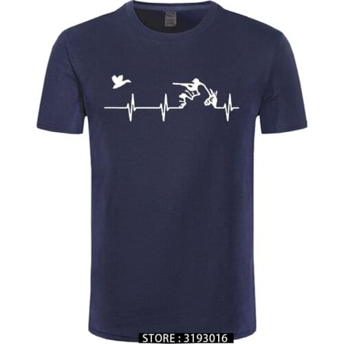 Novelty Summer Mens Cotton T Shirt New Hunt Heartbeat T-shirt Print Casual Fashion O-neck Tshirt Tees Tops Dad Gift