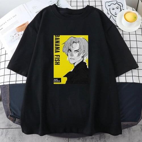 CLOOCL Banana Fish Ash Lynx Anime Printed Men Women Cotton T-Shirt 3D Printing Harajuku Style Cotton TShirts Hip Hop Casual Tops