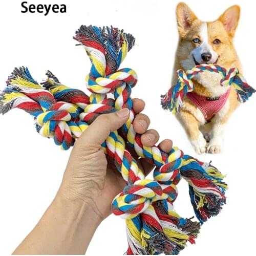 Interactive Pet Dog Chew Toys For Dogs Chew Cleaning Teeth Puppy Toys Pets Bite Resistant Cotton Rope Playing Animals Seeyea