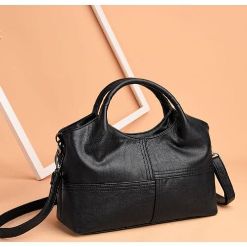 Lederen Tas Voor Vrouwen Eenvoudige Stijl Streep Vrouwelijke Schouder Crossbody Tassen Hoge Kwaliteit Retro Top-Handvat Purse