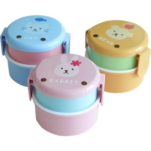 Round kawaii lunch box plastic mini japanese kitchen microwave warmer food container fiambrera electrica home decore EC50FH