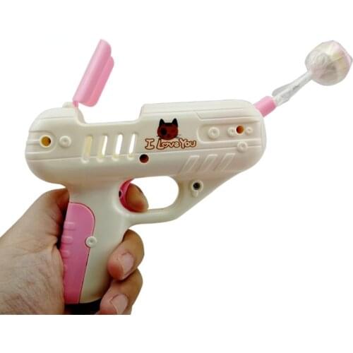 Candy Lollipop Gun Sweet Toys for Girlfriends Novelty Toy Lollipop Storage Toy for Children Adult I Love You Funny Surprise Gilt