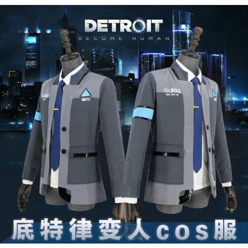 Game Detroit Become Human Be Come Connor Kara Men Shirt With Tie Cosplay Costume Suit Outfit Coat Pant Full Suit Set Custom Made