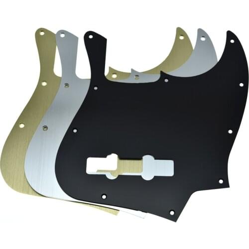 KAISH 10-Hole Metal Anodized Aluminium Jazz J Bass Modern Style Pickguard Fits American Fender Jazz Bass Silver