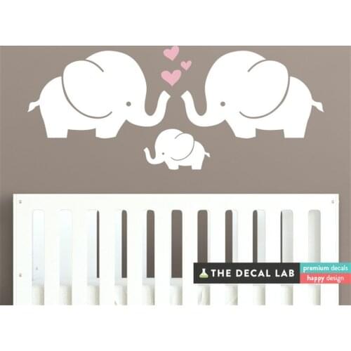 Elephant Family Wall Decal stickers sticker girls room boy Cute Baby Nursery wall stickers Decal vinyl babies decoration 4029