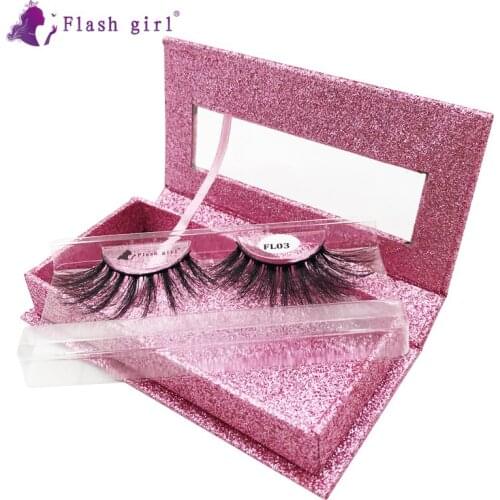 Natural 25mm False Eyelashes Handmade Mink Full Strip Lashes High Quality Fake Eyelash Makeup Extension Tools FL03