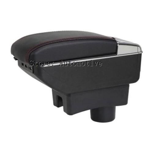 For Honda Fit Jazz 2014-2017 Center Centre Console Storage Box Leather Dual Layer Armrest Arm Rest 2015 2016