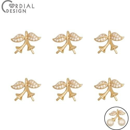 Cordial Design 50Pcs 10*14MM Jewelry Accessories/Hand Made/CZ Charms/Necklaces Connectors/DIY Jewelry Making/Earring Findings