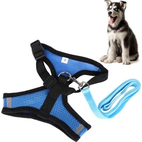 Small Medium Large Pet Dog Mesh Harness Outdoor Safety Vest Soft Breathable Pet Chest Straps Adjustable Vest Harness