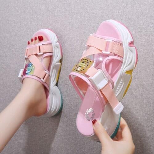 Platform Wedge Slippers Sandals Women Open Toe Slippers Summer Outdoor Casual Thick Sole Slides Women Beach Flip Flops