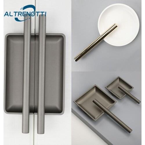 Handle Cabinet Modern Furniture Embedded Kitchen Cupboard Door Pull Zinc Alloy House Hardware Drawer Wardrobe Dresser Metal Knob