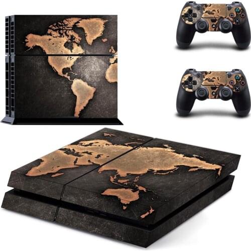 Map Style PS4 Skin Sticker for Playstation 4 Console & 2 Controllers Decal Vinyl Protective Skins Style 1