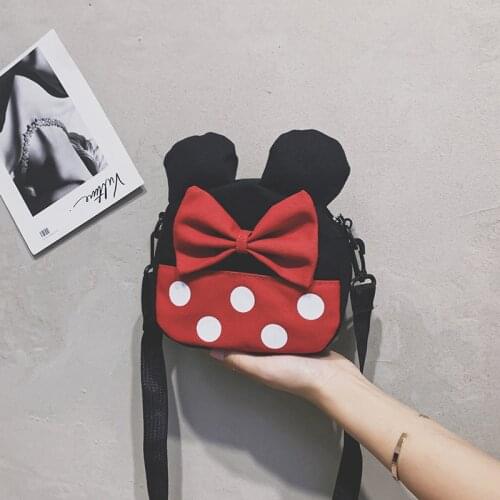 Disney Mickey Minnie Kids Shoulder Bag New Cartoon Messenger Bag Baby Mini Shoulder Oblique Boy and Girl Coin Bag Chest Bag Gift