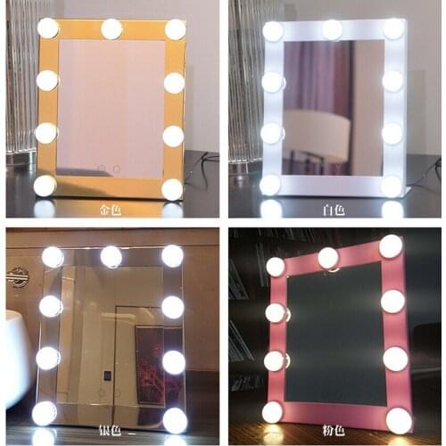 LED Bulb Vanity Lighted Hollywood Makeup Mirror with Dimmer Stage Beauty Mirror vanity mirror with lights for Gift makeup bag