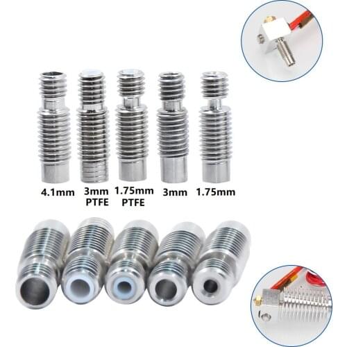 MEGA 10pcs 5pcs E3D V6 Throat HeatBreak M7 M6 Thread 3D Printer Part For 1.75 3mm with PTFE Feeding Tube Pipe Hotend Extruder