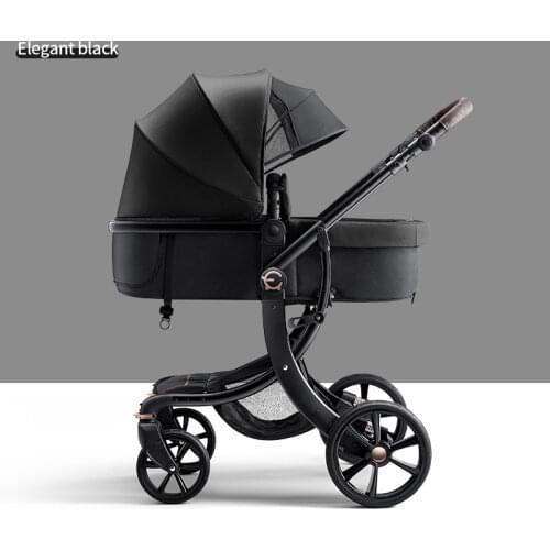 High Landscape X-shape Baby Stroller Aluminum Alloy Frame Baby Trolley Can Sit Can Lie Baby Pushchair Good Baby Pram