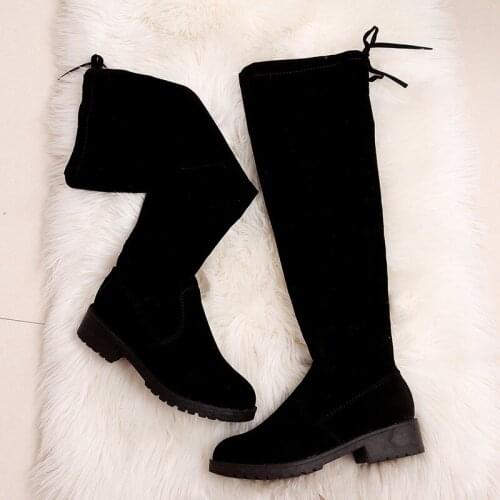 PUPUDA Knee High Boots Women Black Winter Boots Cowboy Boots For Women Cheap Knee High Shoes Female