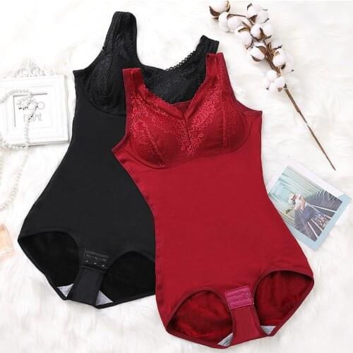 Womens Slimming Underwear Bodysuit Bra Body Shaper Waist Trainer Shaper Shapewear Slimming Bodysuits Hook Corset with velvet