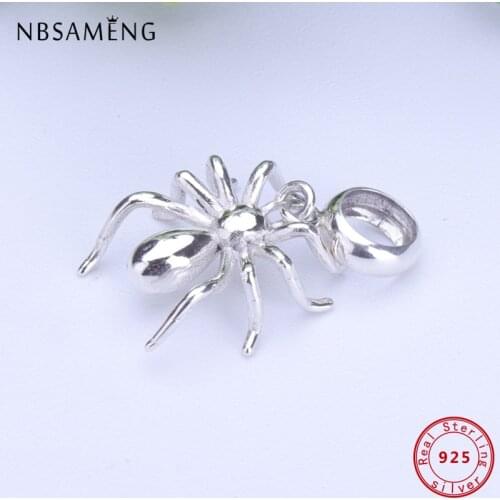 100% 925 Sterling Silver Charm Fit Pandora Bracelets Necklaces Original Spider Pendant Charms Beads Women Diy Jewelry